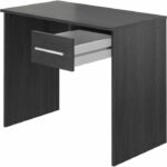 Small drawer desk - Ash gray melamine - 90 x 50 x 74 cm - Image 5