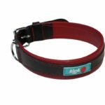 YAGO Black and Red Leather Collar Soft and Adjustable for Large Dog, size L 43-52 cm - Image 3