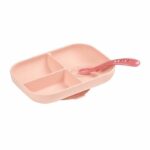 BEABA Silicone lunch set 2 pieces compartmentalized - pink - Image 2