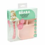 BEABA Silicone lunch set 2 pieces compartmentalized - pink - Image 3
