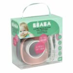 BEABA, Baby Silicone Meal Box, With Suction Cup, Non-slip, 4 Pieces, Plate + Bowl + Glass + Spoon, Eucalyptus - Image 3
