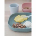 BEABA, Baby Silicone Meal Box, With Suction Cup, Non-slip, 4 Pieces, Plate + Bowl + Glass + Spoon, Eucalyptus - Image 4