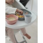 BEABA, Baby Silicone Meal Box, With Suction Cup, Non-slip, 4 Pieces, Plate + Bowl + Glass + Spoon, Eucalyptus - Image 5