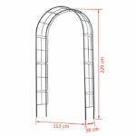NATURE Pergola arch in galvanized steel 113x38xH229cm - Black - Image 4