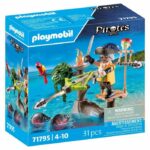 PLAYMOBIL 71795 Pirate with crossbow and fish to aim, 31 pieces, Ages 4 and up