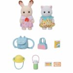 The Baby Duo on a Walk - SYLVANIAN FAMILIES - 5747 - Chocolate Rabbit and Persian Cat with Accessories - Image 3