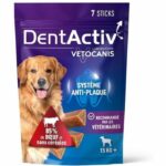 DentActiv - 7 Sticks - VETOCANIS - 7 Beef Oral Hygiene Sticks for Dogs 15kg+