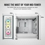 CORSAIR iCUE 5000X RGB PC Case - ATX Mid Tower Tempered Glass - White (CC-9011213-WW) - Image 3