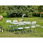 Set of 2 folding chairs - powder coated steel frame - 42 x 42 x 87 cm - Tube steel Ø 19 x 1 mm - Image 2