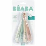 Set of 4 1st age silicone spoons Velvet grey/Sage green - Image 2