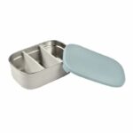 BEABA, Children's stainless steel lunch box, silicone lid and protective cover, Velvet gray and blue - Image 5