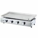 Gas plancha - 4 lights - Brasilia - All stainless steel - Cooking surface - XXL - 84 x 34 cm