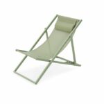 PAROS deckchair - Steel structure - L 63 x D 104 x H 85 cm Khaki green