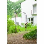NATURE Galvanized steel pergola, black epoxy lacquered, scroll decor - H230 x 100 x 37 cm - Image 3