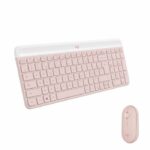 Logitech MK470 Slim Combo keyboard and compact wireless, ultra silent, 2.4 GHz USB, Plug N 'Play, for Windows - Rose