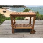 FSC eucalyptus wood garden table - 91,8x49,9x74cm - Image 4