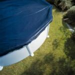 GRE 120g / m² winter cover for 6.10 x 3.75m oval above-ground swimming pool - Black - Image 2