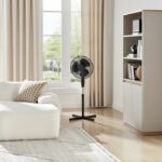Pedestal fan - OCEANIC - 45 W - Ø 41 cm - 3 speeds - Oscillating - Tilting - Black - Image 6