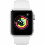 Apple Watch Series 3 GPS, 38mm Silver aluminum case with white sports strap