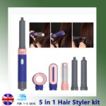 5 in 1 Hair Dryer Hot Comb Set Professional Curling Iron Hair Straightener Styling Dryer Tool Curling Rollers Brush Household
