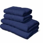 Set of 4 towels - LOVELY HOME - 2 towels 50 x 100 cm + 2 shower towels 70 x 140 cm - Navy blue