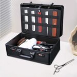 Large Capacity Portable Hairdressing Toolbox with Lock for Scissors Trimmer Combs Hair Dryer Styling Tool Organizer Storage Case