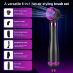 6 in 1 Hair Styler & Hair Dryer Brush Blow Dryer Multifunctional Hair Set for Fast Drying Curling Volumizing Straightening - Image 4