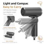 Folding Handle Hair Dryer with Large Hood, High Power Negative Ion Hair Dryer for Home Use, Fast Drying & Hair Care - Image 4