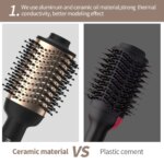 4-in-1 Hot Air Brush with Negative Ion Blow and Comb, Straight and Curl in One Hair Curler Wand - Image 2