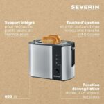 SEVERIN AT2589 Toaster, 2 slots for 2 slices: toasting, thawing and reheating, pastries rack, self-centering, stainless steel - Image 4