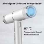 2000W Professional Hot Air Negative Ionic Hair Dryer, 10000 RPM, T Hammer Shape with 3 Nozzle Fast Drying for Home Salon Travel - Image 4