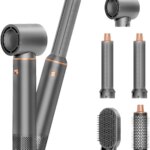 5 in 1 Handle Foldable Hair Dryer Portable Multifunctional Home Hair Dryer Styling Air Culer Wand Hair Straightener Brush Blow