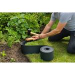 Garden edging - NATURE - Black - Recycled PE, thickness 3 mm - H7.5 cm x 10m - 10 black anchors - H19.5 x 1.9 x 1.8cm - Image 5
