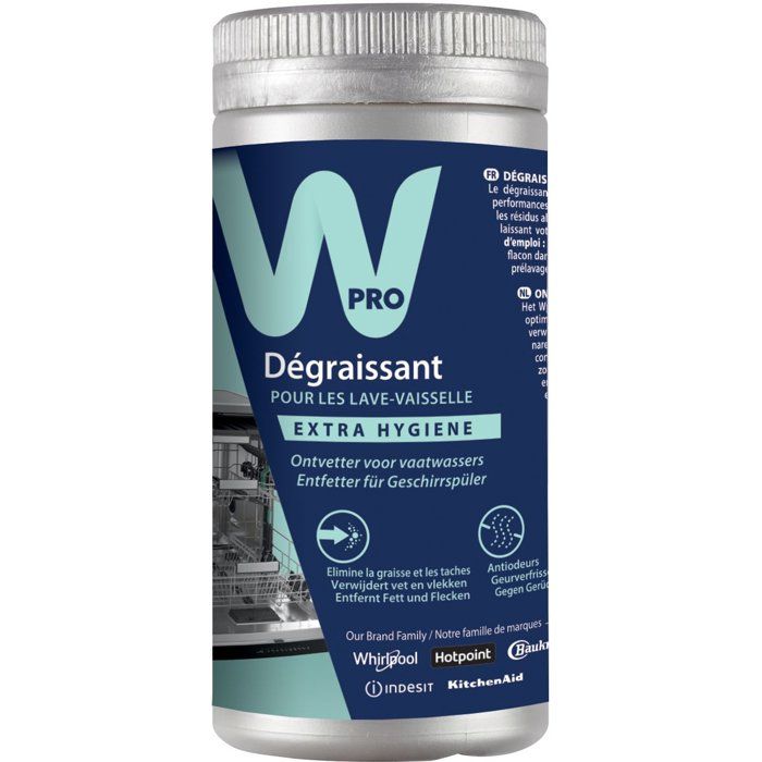 Wpro DDG125 – Dishwasher and washing machine degreaser – single dose bottle 250g – Anti-odor
